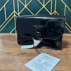 NWT | Jimmy Choo Parfums Glossy Black Clutch